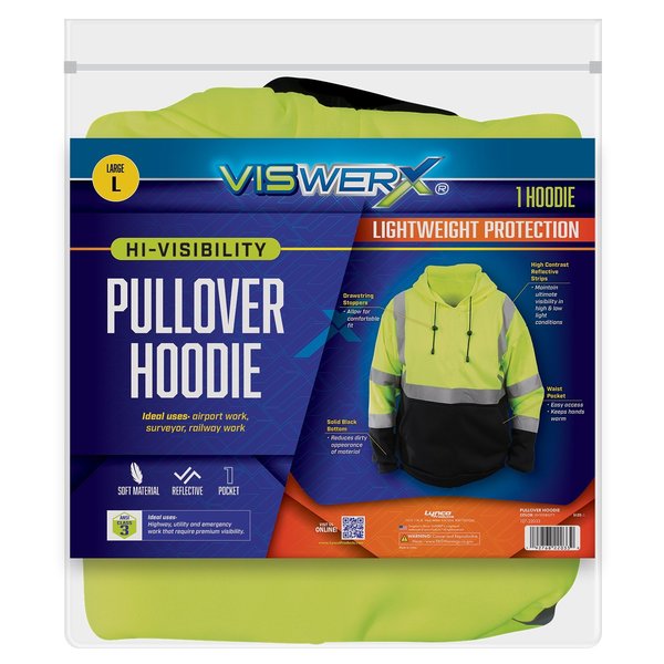 Viswerx Hi-Vis Pullover Hoodie - ANSI CL2 LG 127-22033